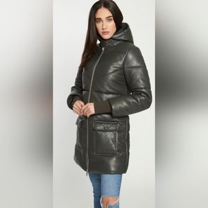 Walter Baker Olive Puffer Jacket